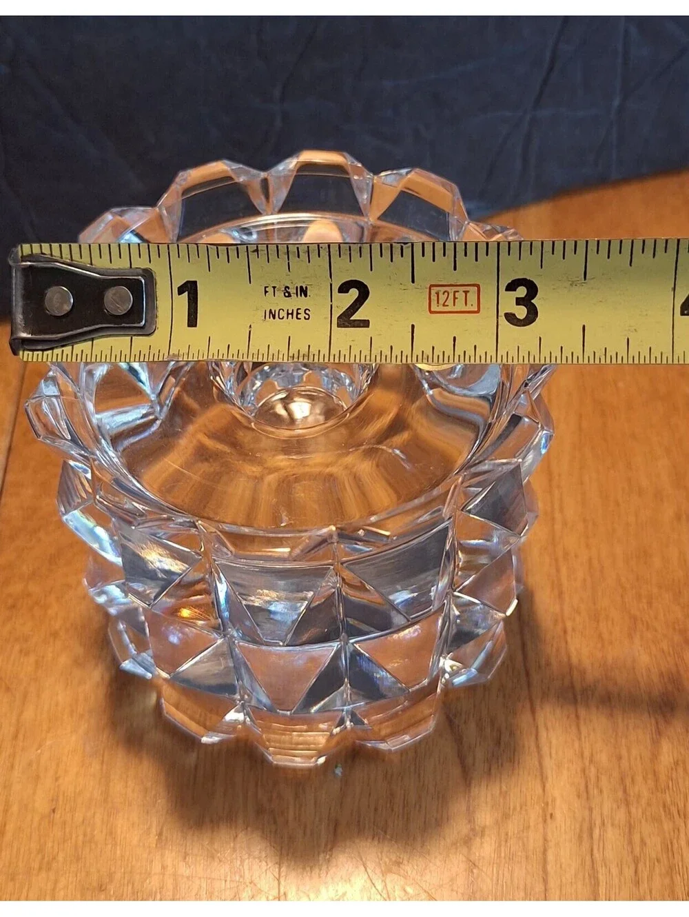 VTG Hand Cut (Diamond) Czech Republic Sklo Bohemio Candle Holder 3